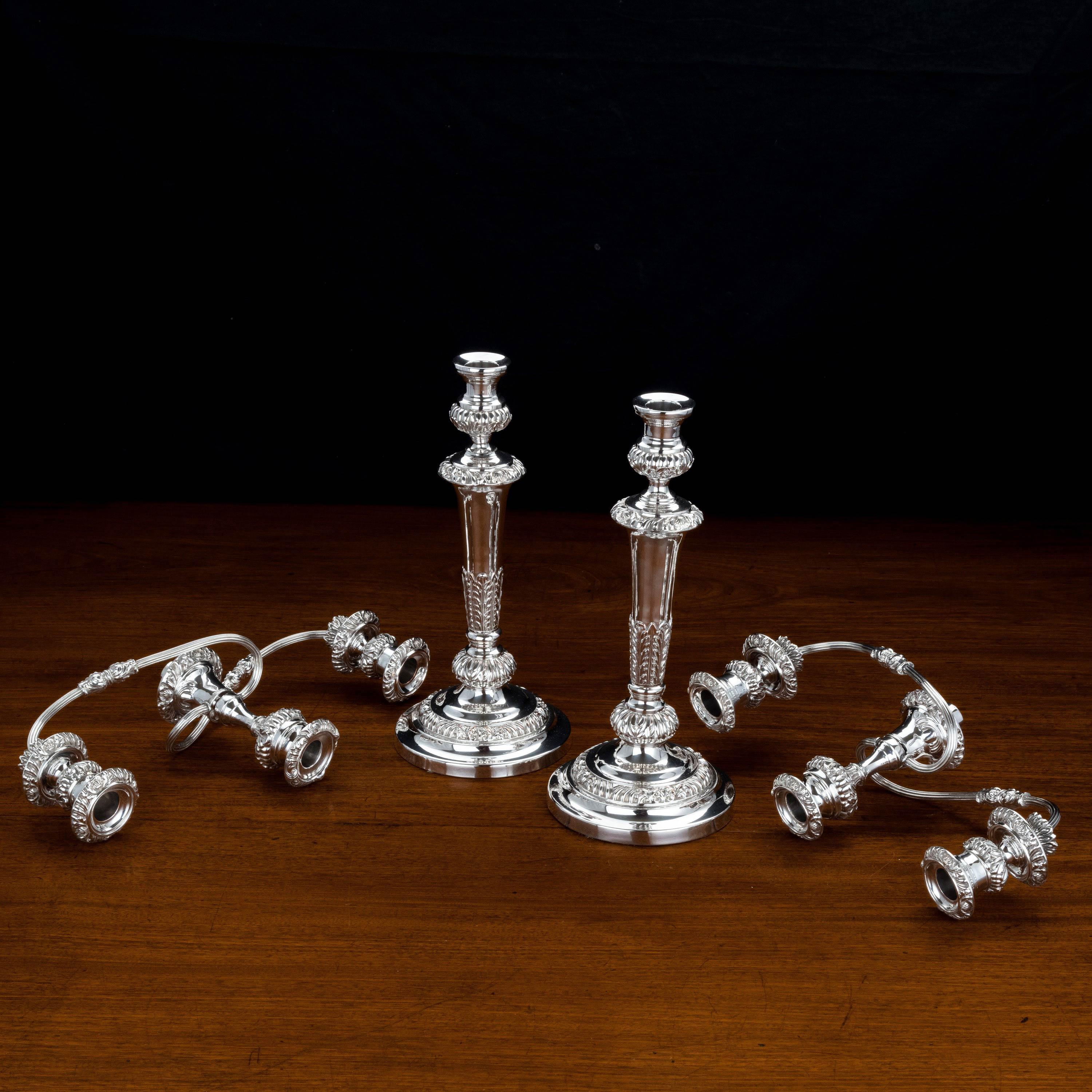 Good Pair of 19th Century Sheffield-Plated Candelabra 1