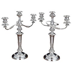 Good Pair of 19th Century Sheffield-Plated Candelabra