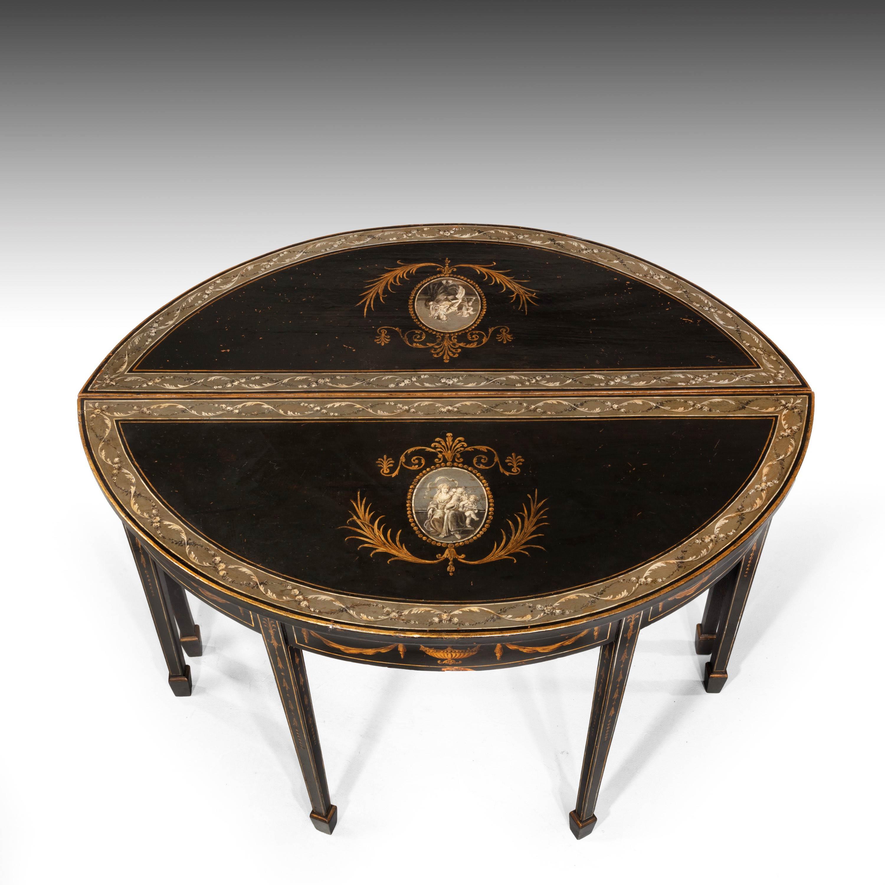 Good Pair of Late George III Period Demilune Tables 2
