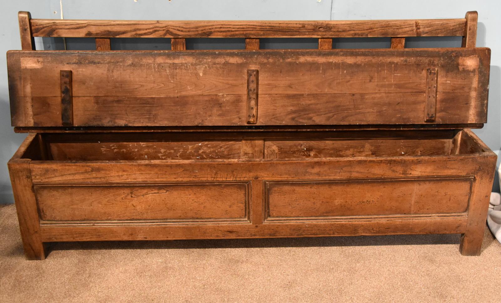 French Provincial A Good Pair of Mid 19th Century French Breton Chestnut Benches For Sale