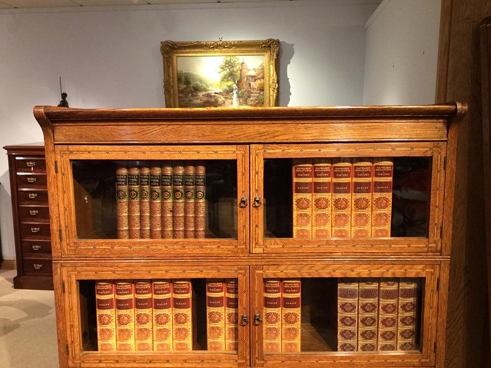 Early 20th Century Good Pair of Oak Sectional Bookcases by William Baker & Co of Oxford