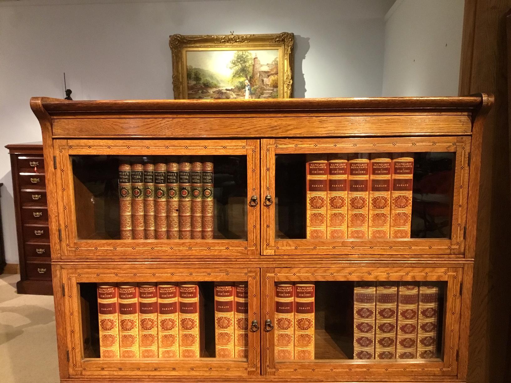 Good Pair of Oak Sectional Bookcases by William Baker & Co of Oxford 1