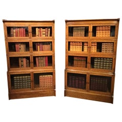 Antique Good Pair of Oak Sectional Bookcases by William Baker & Co of Oxford