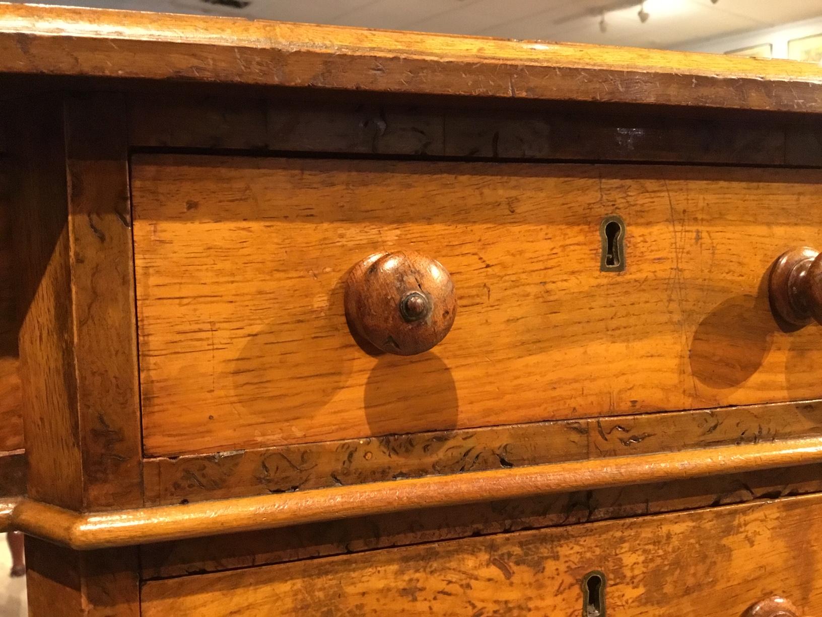 Good Pollard Oak Victorian Period Antique Pedestal Desk 7