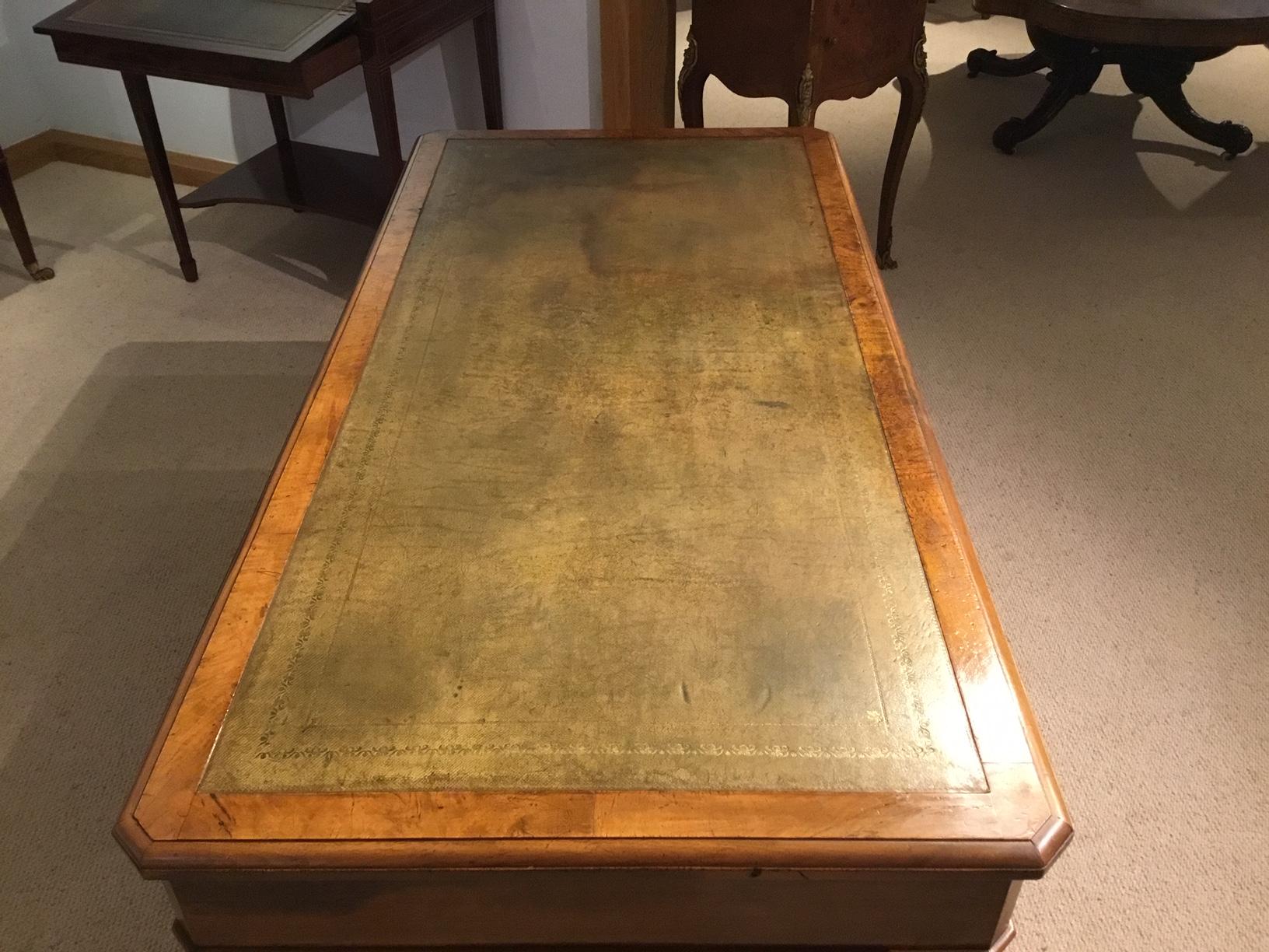 Good Pollard Oak Victorian Period Antique Pedestal Desk 2