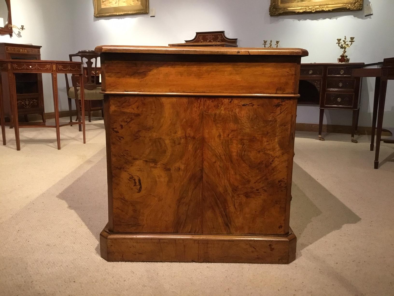 Good Pollard Oak Victorian Period Antique Pedestal Desk 4