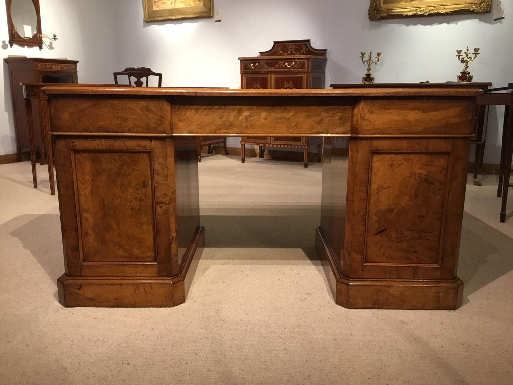 Good Pollard Oak Victorian Period Antique Pedestal Desk 5