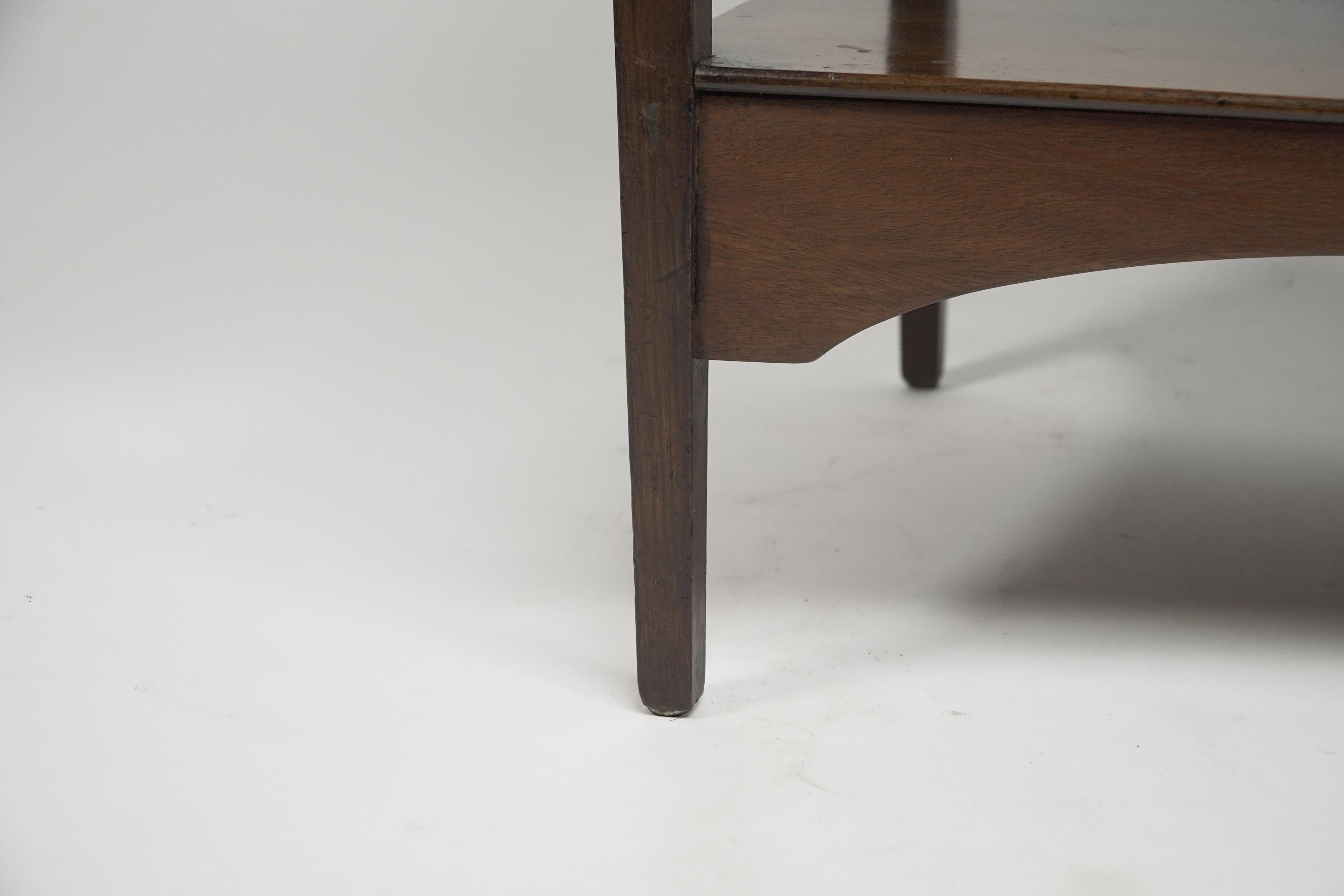An Aesthetic Movement Walnut side table with Torii gate style curving uprights. For Sale 13