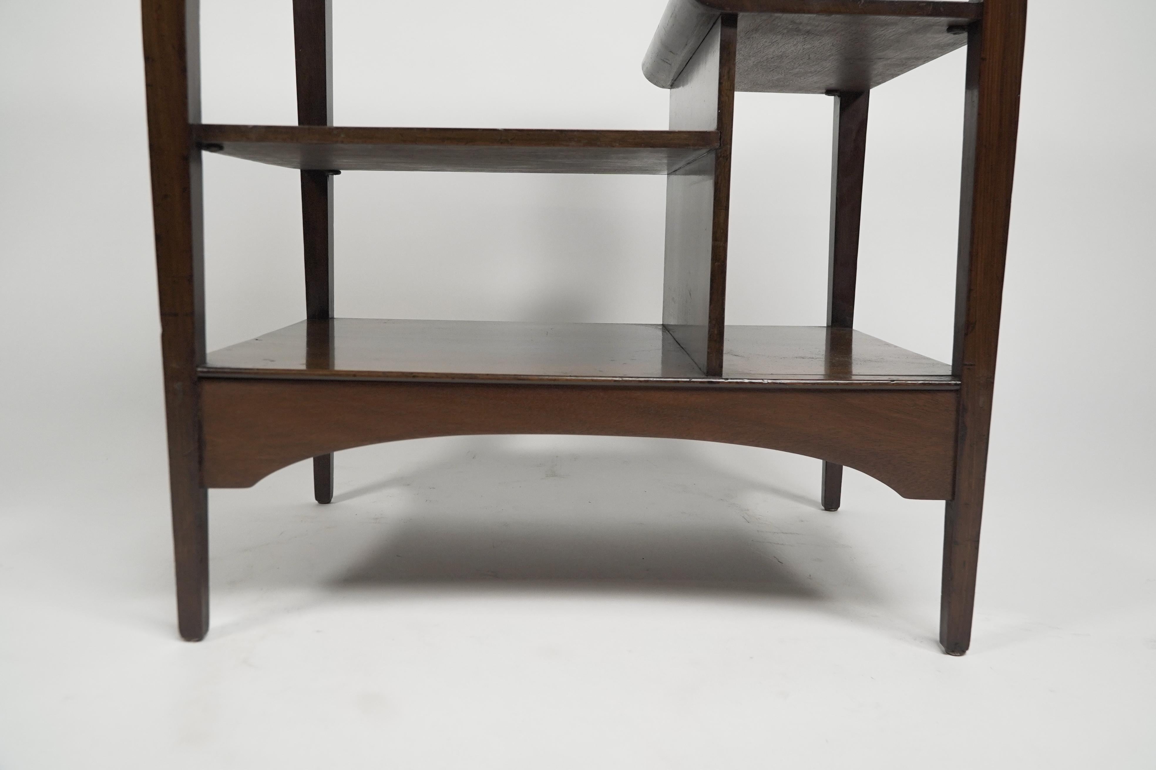 An Aesthetic Movement Walnut side table with Torii gate style curving uprights. For Sale 12