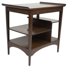 Used An Aesthetic Movement Walnut side table with Torii gate style curving uprights.