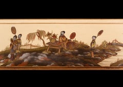 Good Quality Art Deco 'Chinoiserie' Painted Timber Fireplace