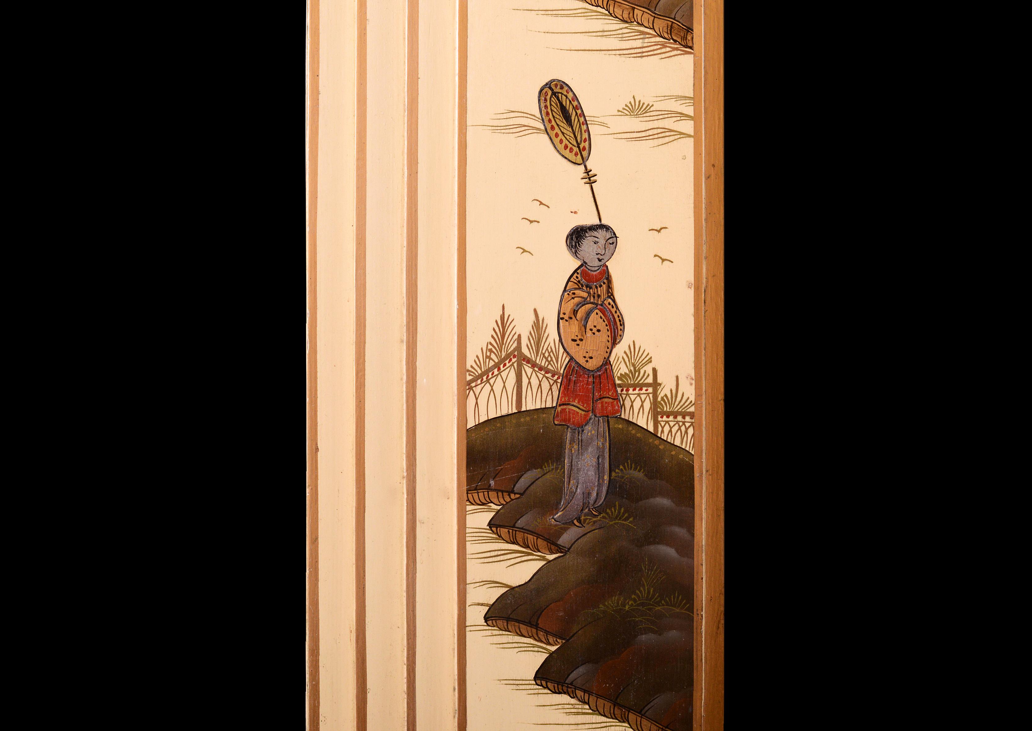 XIXe siècle Cheminée Art Déco en bois peint 