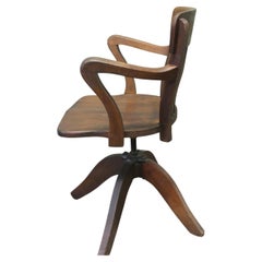 Antique A Good Quality Art Deco Desk Chair The Chair has an attractive deep curving back