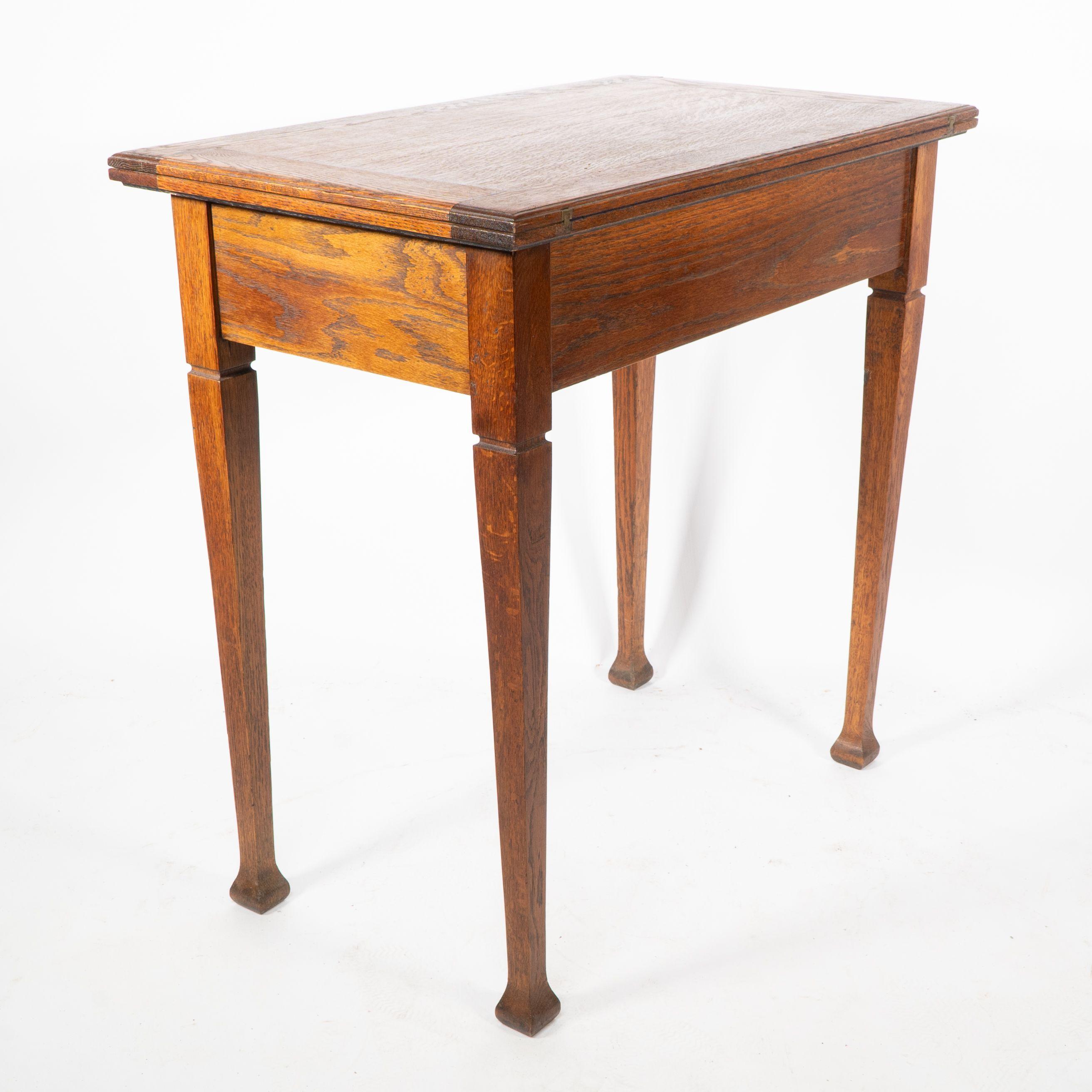 Copper A good quality Arts and Crafts single drawer card or games table For Sale