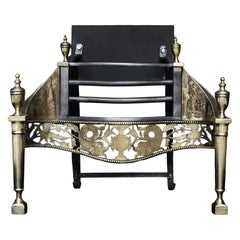 A Good Quality Brass and Steel Firegrate in the Georgian Manner