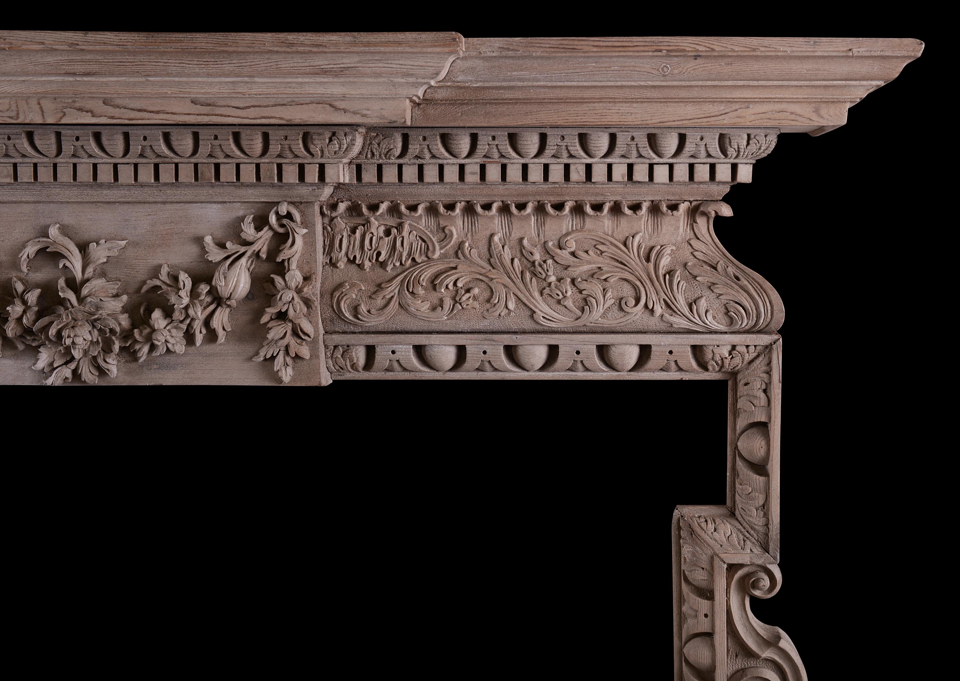 Georgian Good Quality Carved English Fireplace For Sale