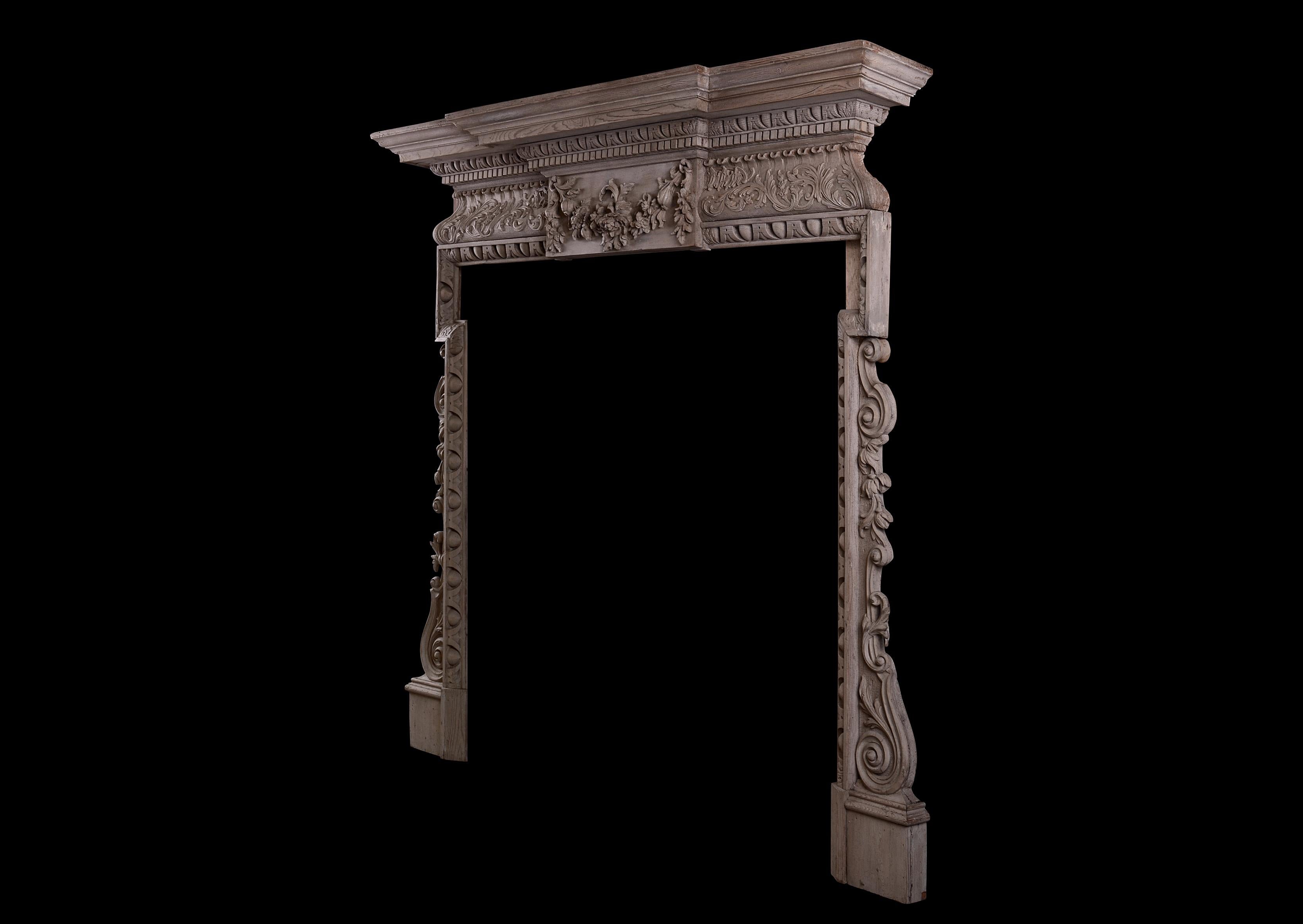 19th Century Good Quality Carved English Fireplace For Sale