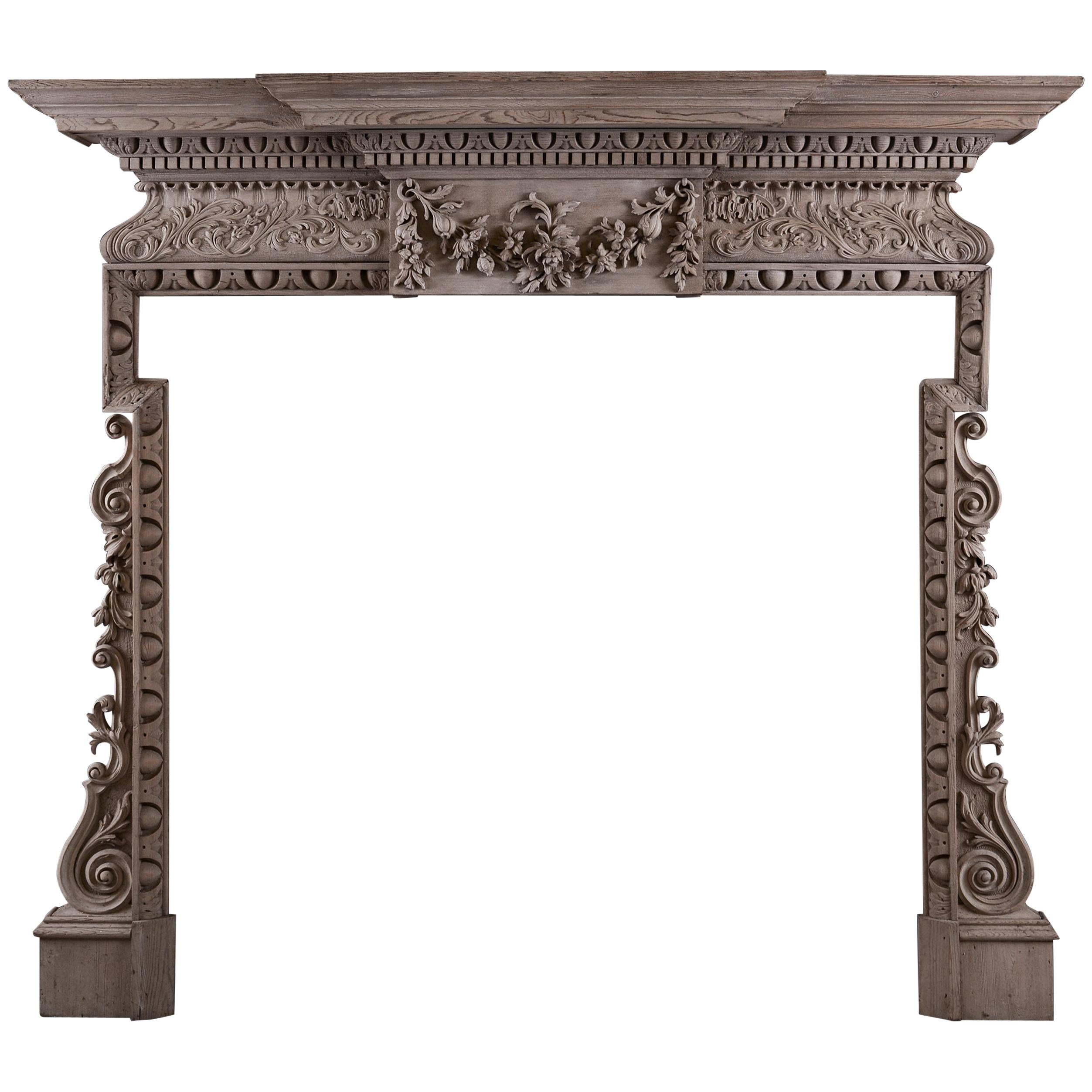 Good Quality Carved English Fireplace