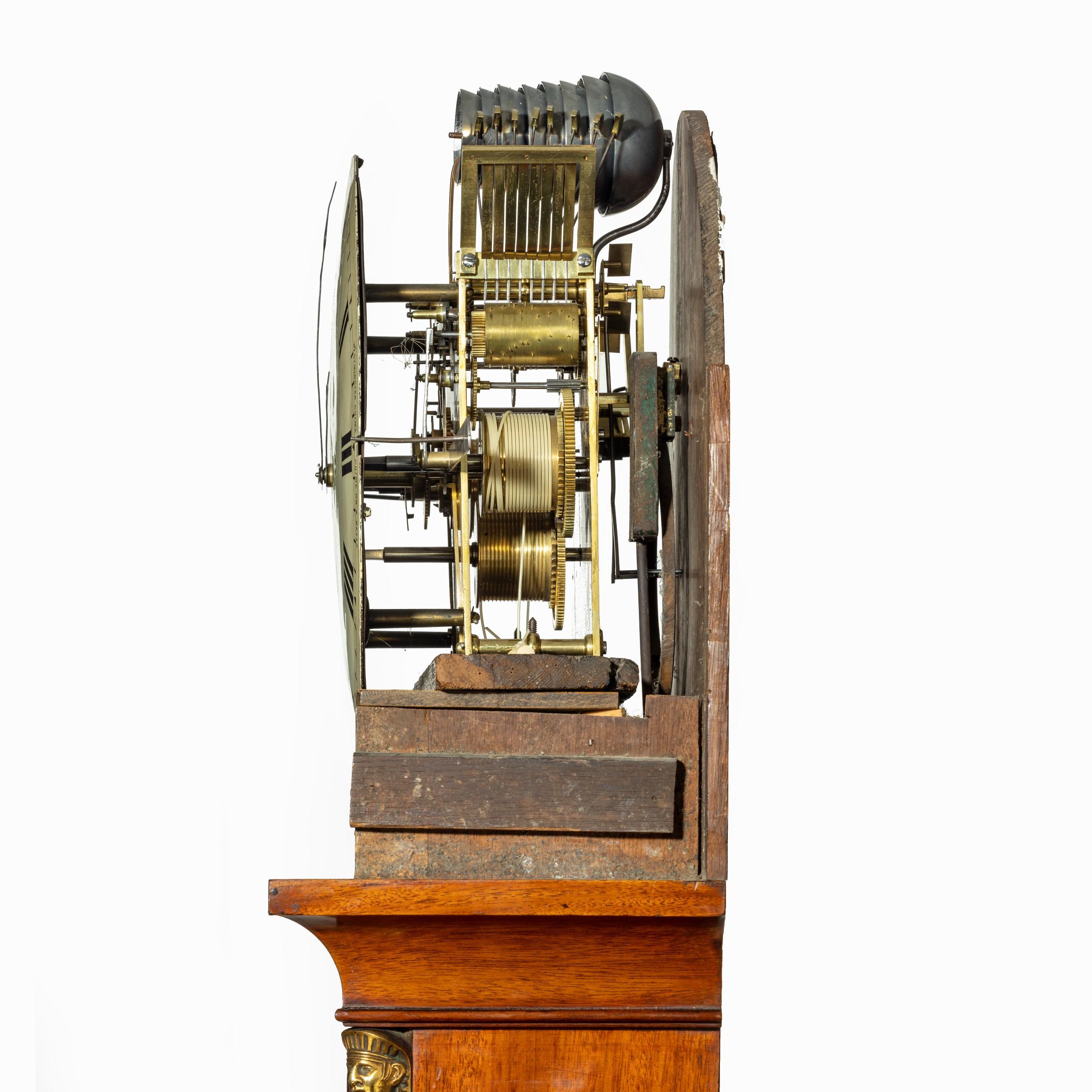 Good Quality Regency ‘Egyptian Style’ Mahogany Longcase Clock by John Grant For Sale 4