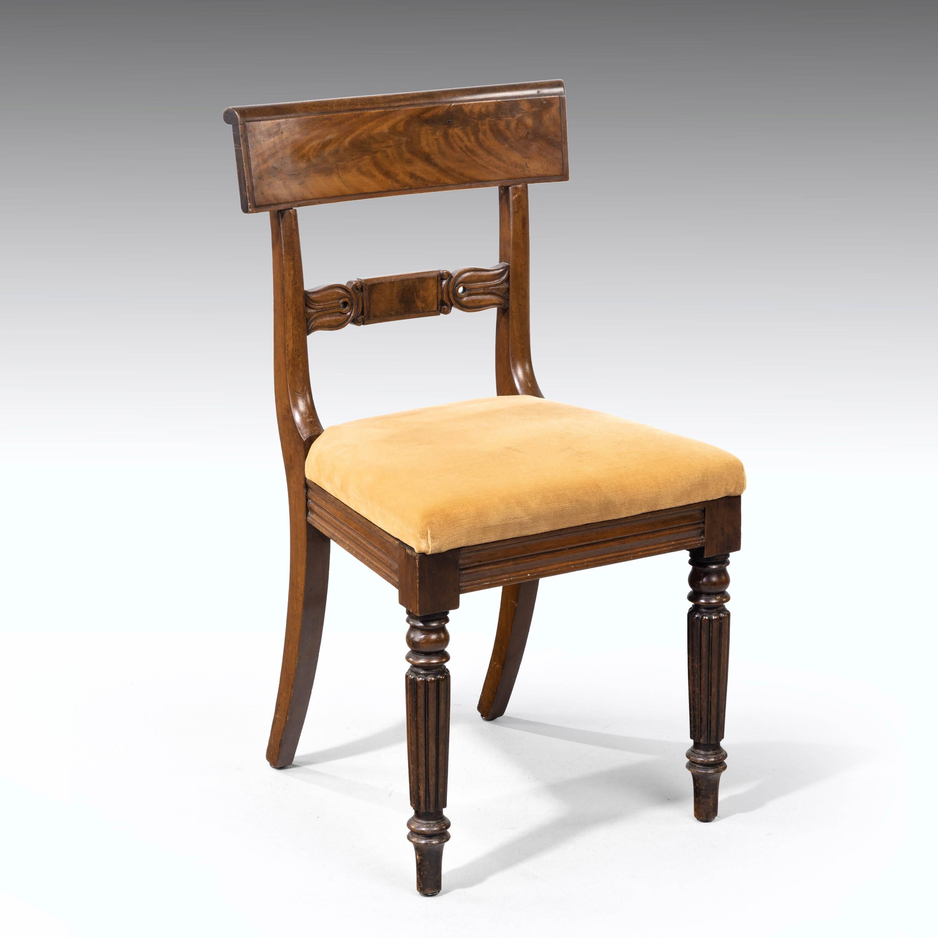 English Good Set '6+1' of William iv Mahogany Framed Chairs
