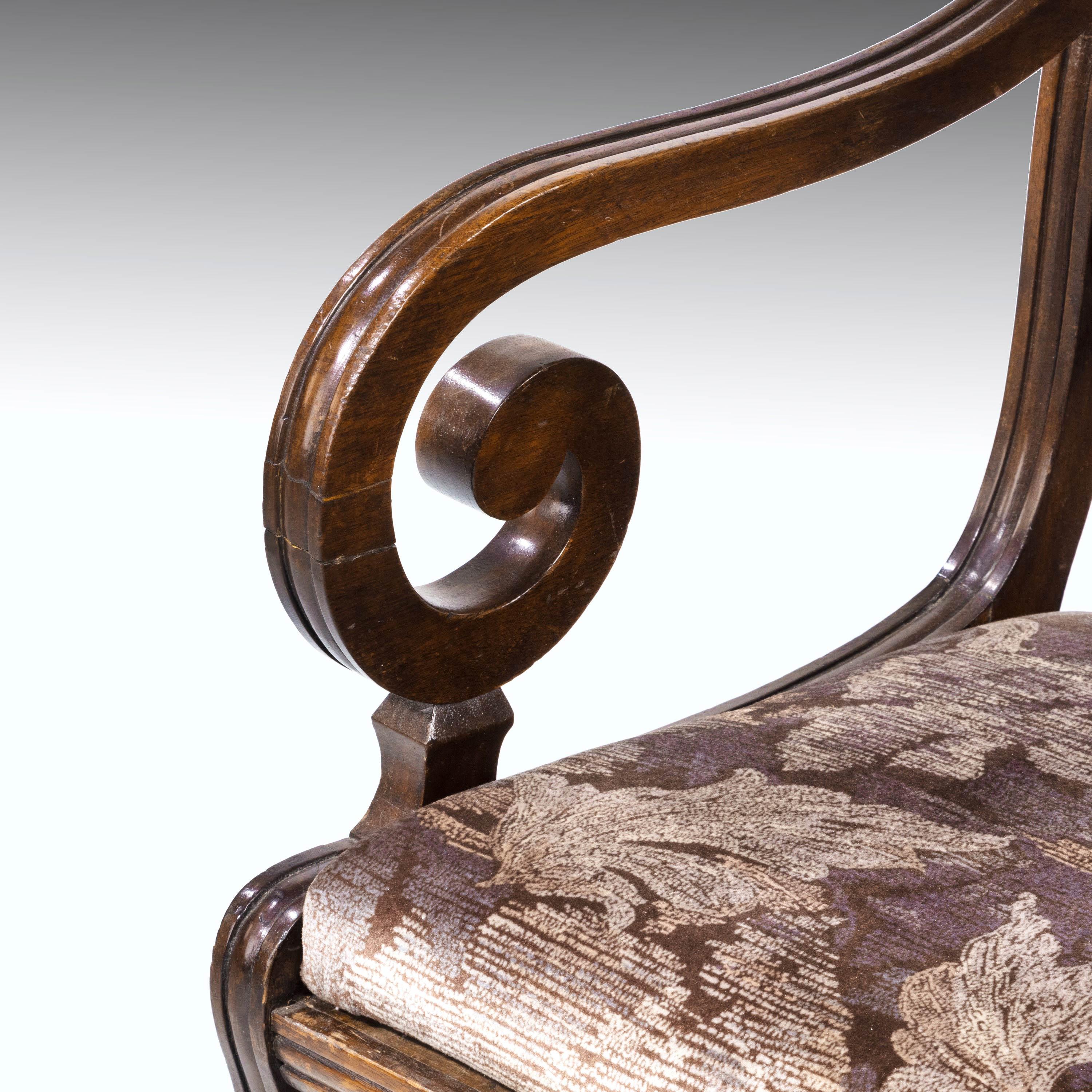 Good Set '6+2' of Regency Period Sabre Legged Mahogany Framed Chairs 4