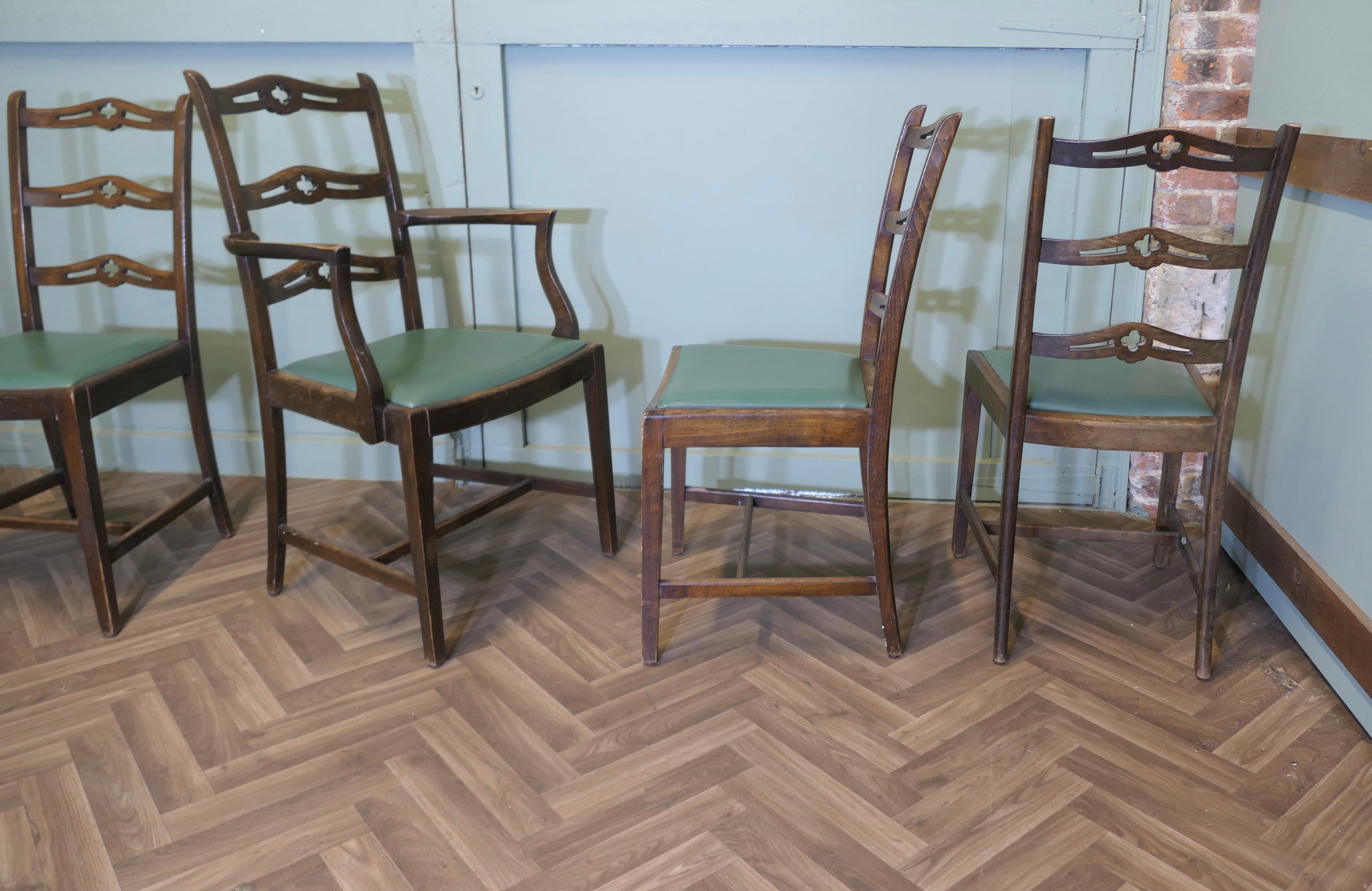 Mid-20th Century A Good Set of 5 Wavy Ladder Back Dining Chairs  This is a very attractive set For Sale
