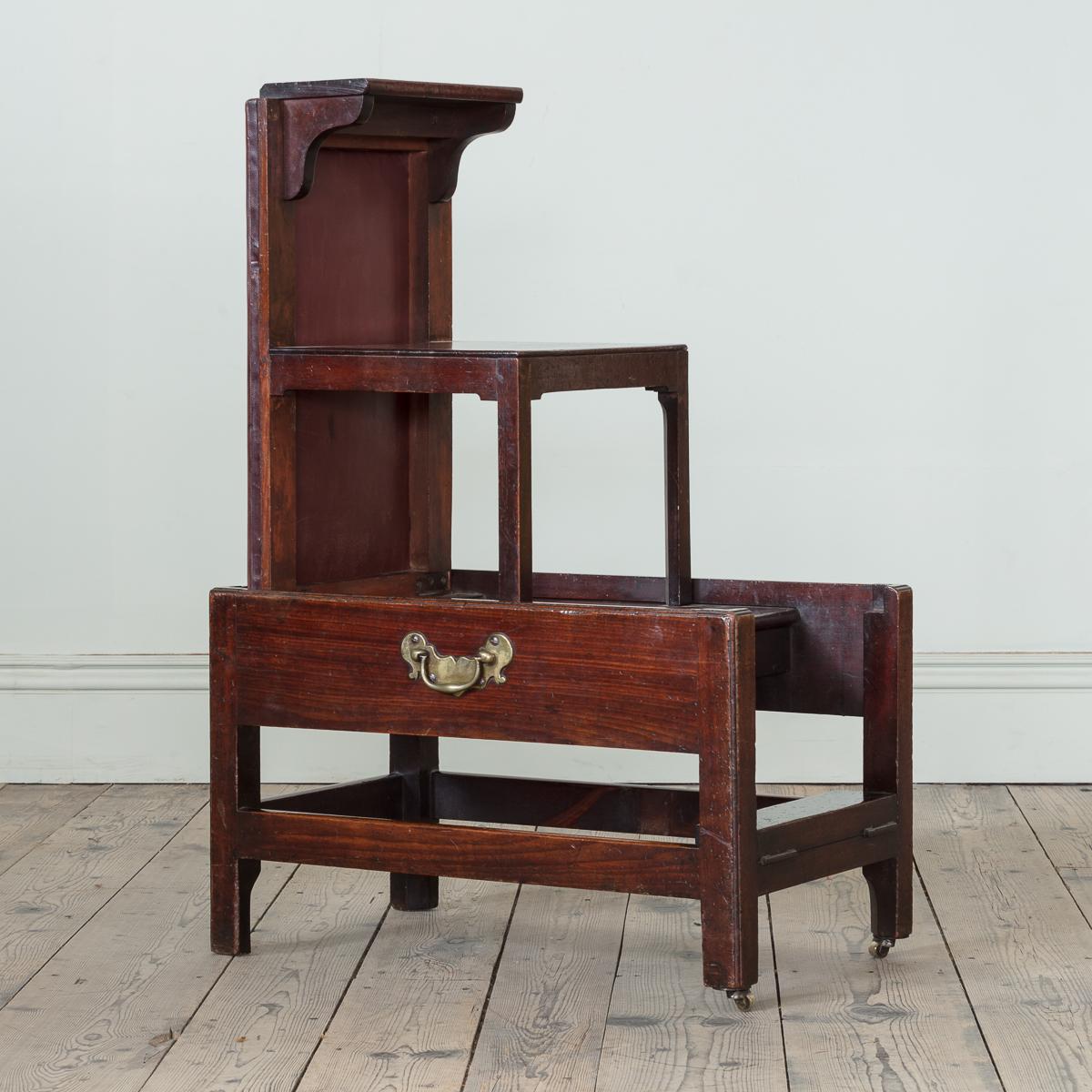 English A Good Set of Mid 18th Century Mahogany Metamorphic Library Steps For Sale