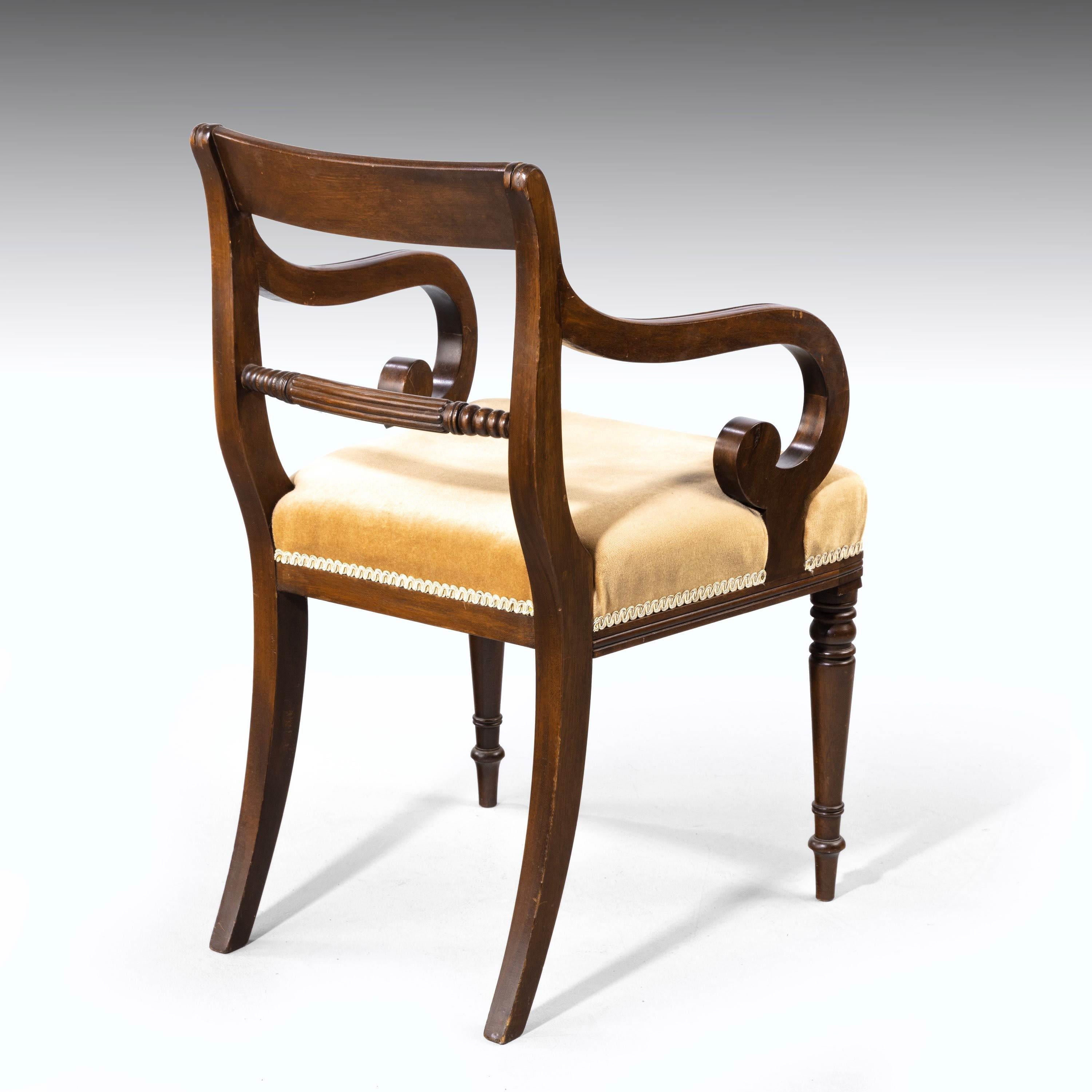 19th Century Good Set of Regency Period 4+2 Mahogany Framed Chairs