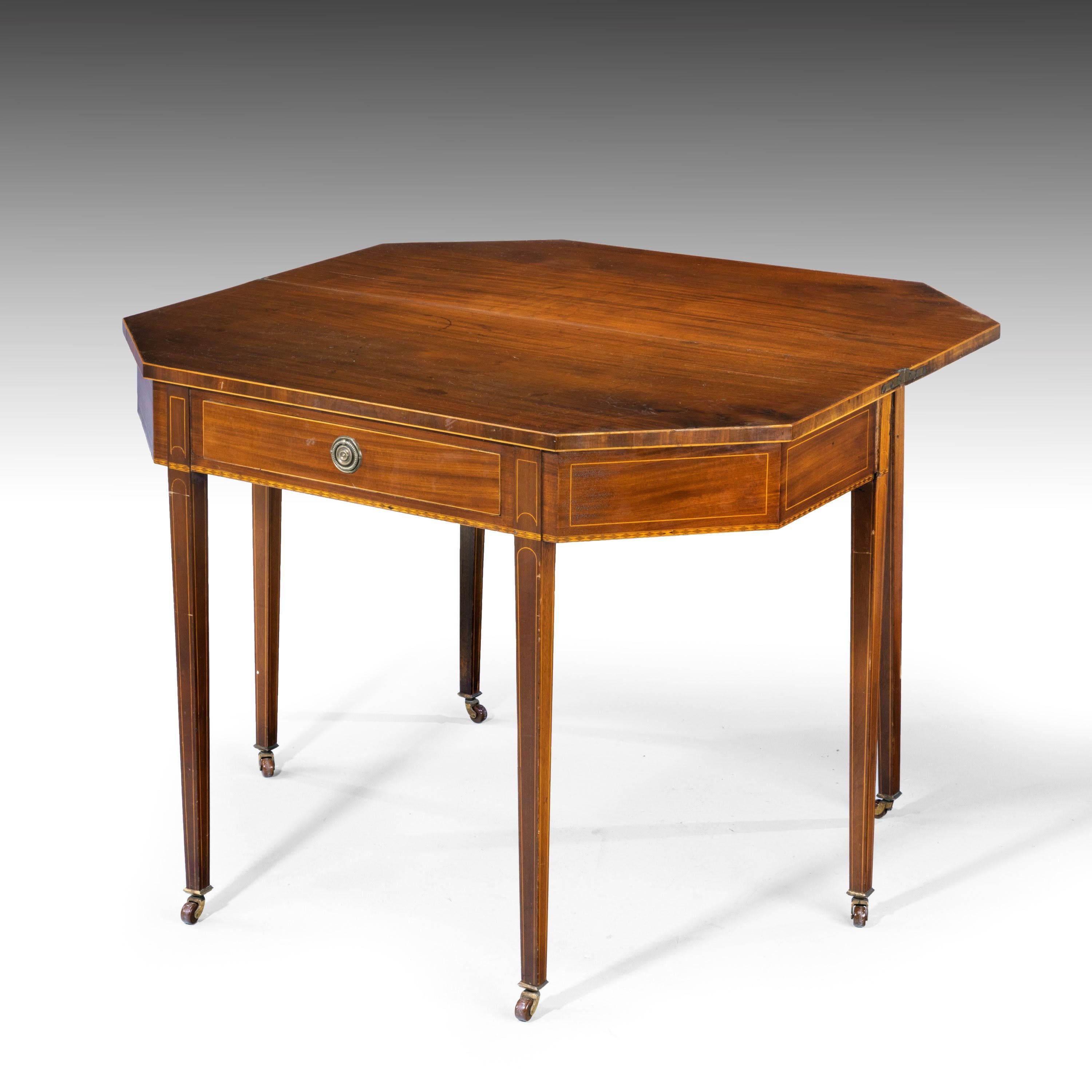 Good Sheraton Period Mahogany Tea Table 1