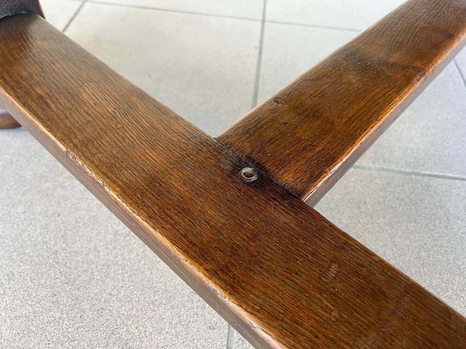 Good Solid Oak French Farmhouse Dining Table For Sale 3