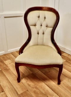 Good Victorian Style Spoon Back Easy Chair