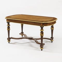 19th Century Marquetry Writing Table in the manner of Holland & Sons