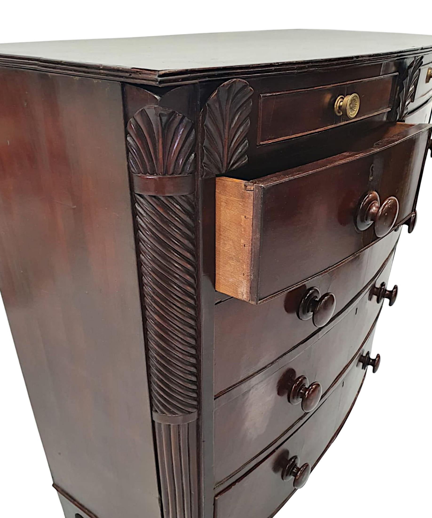 Gorgeous 19th Century Bow Front Chest of Drawers 1