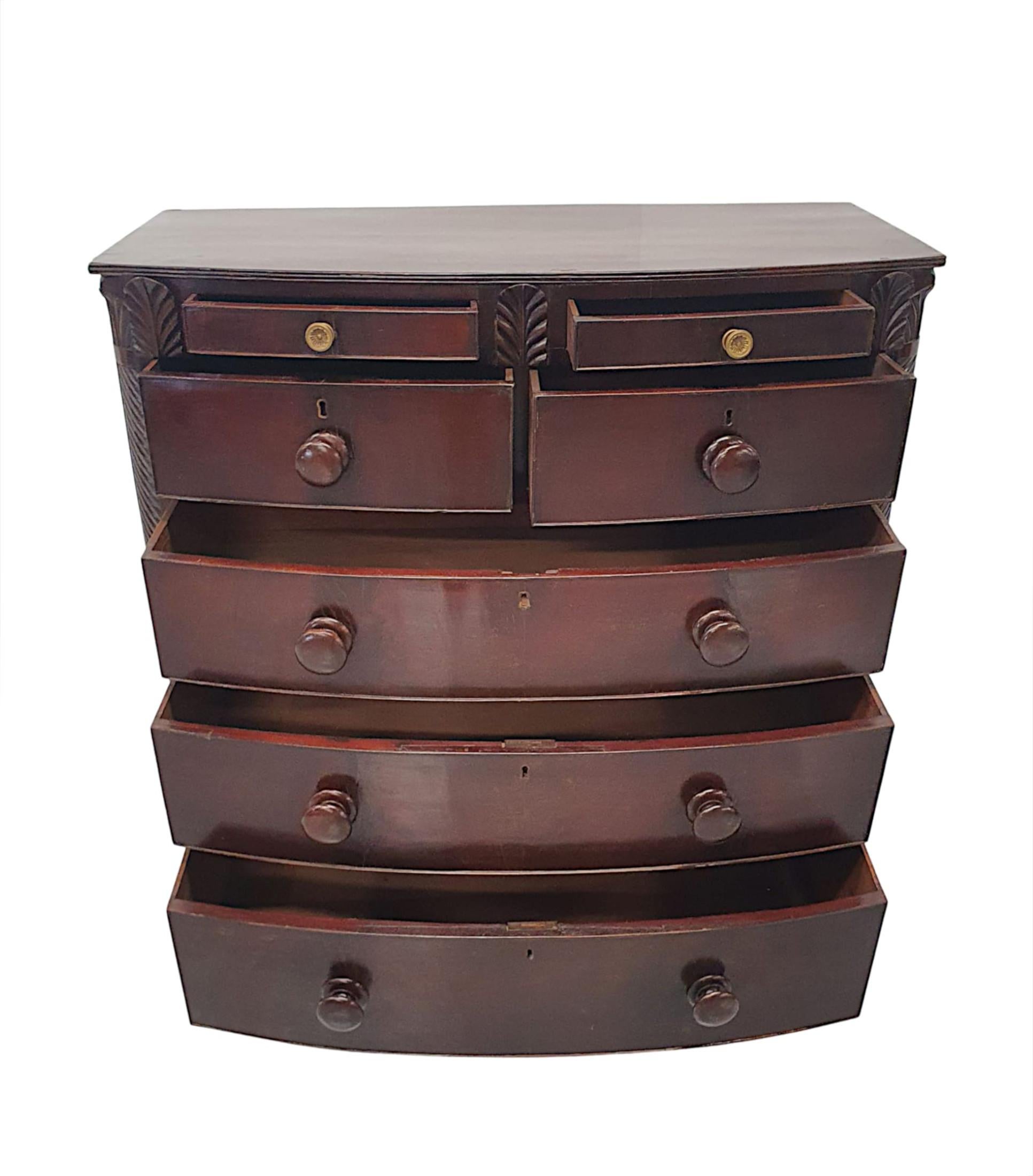 Gorgeous 19th Century Bow Front Chest of Drawers 3