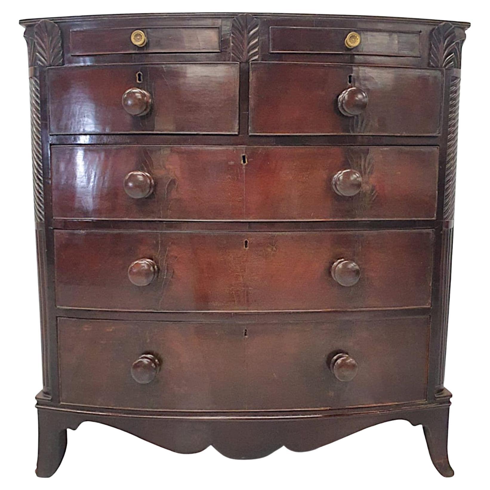 Gorgeous 19th Century Bow Front Chest of Drawers