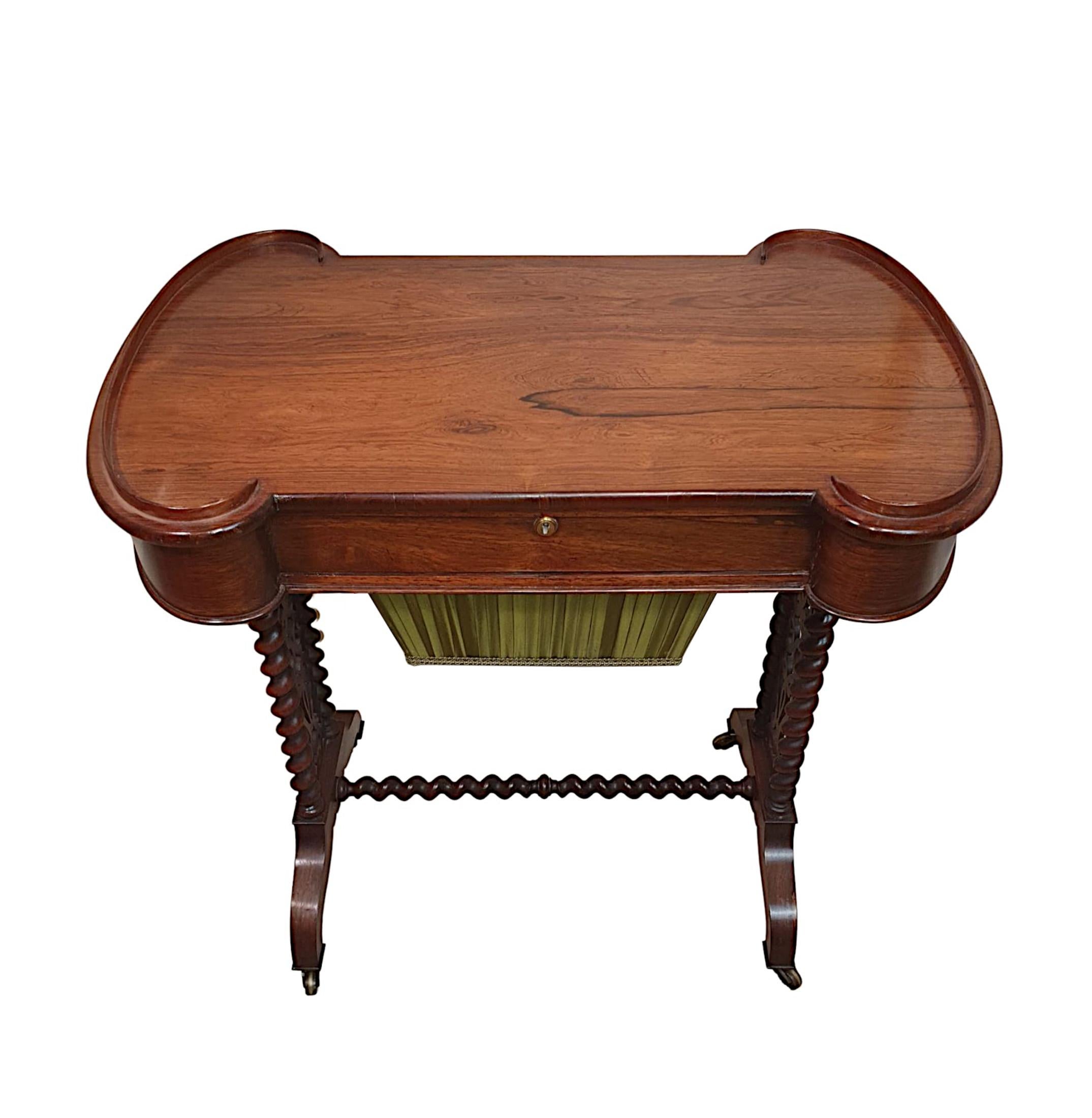 A Gorgeous 19th Century Fruitwood Work or Side Table In Good Condition For Sale In Dublin, IE