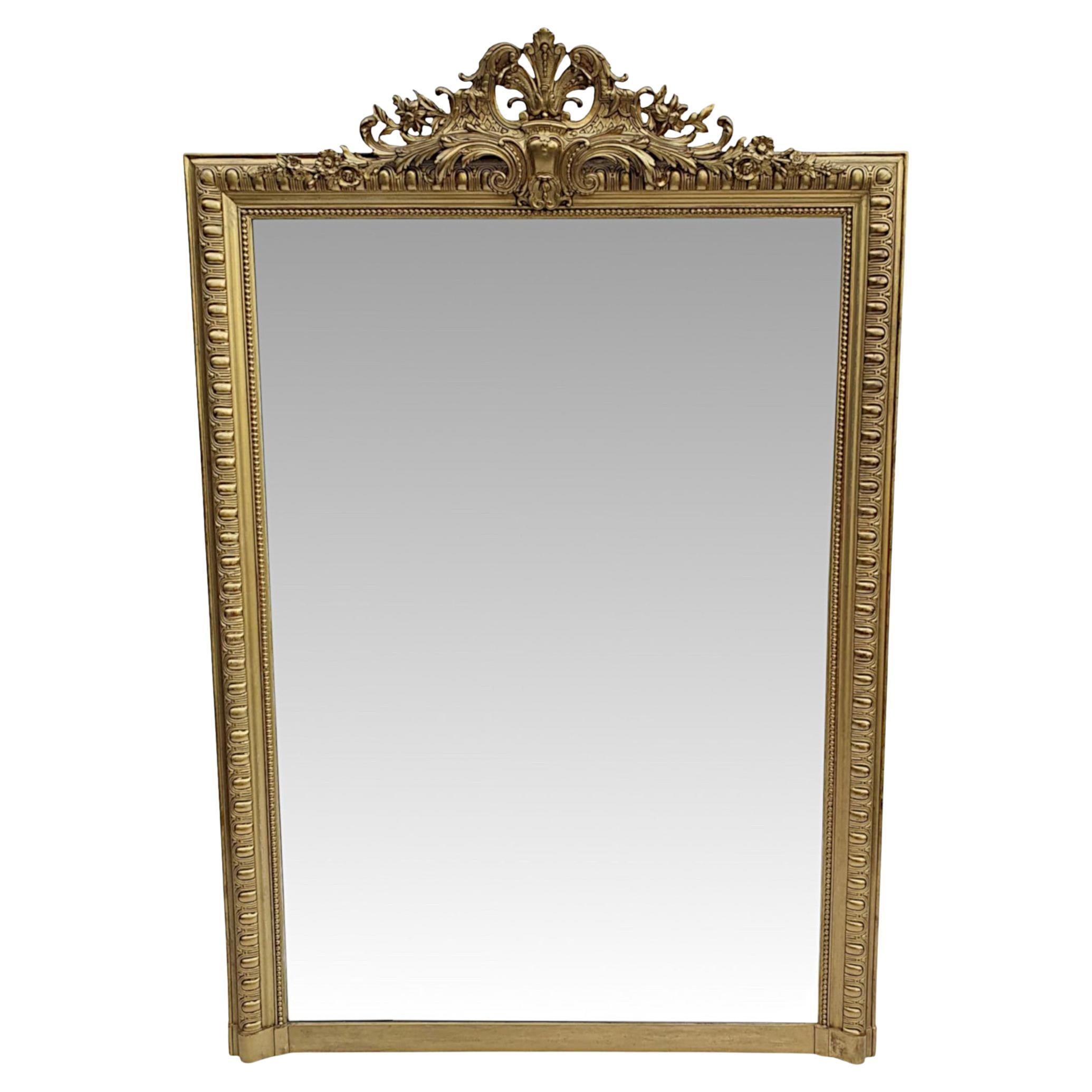 19th Century Brass Mounted Giltwood Overmantle Mirror For Sale at 1stDibs