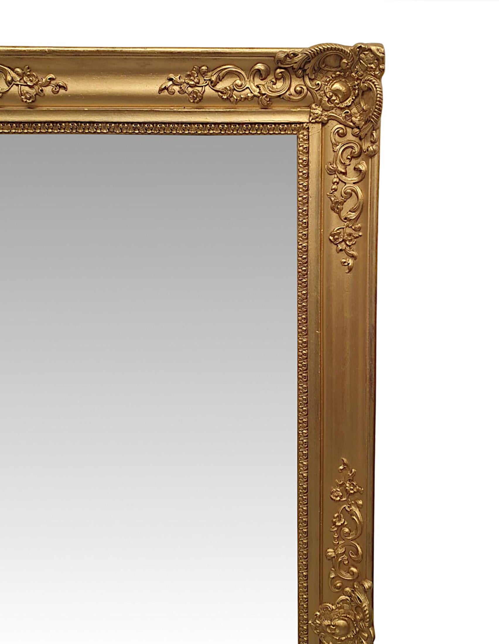 French Gorgeous 19th Century Giltwood Overmantle Mirror For Sale