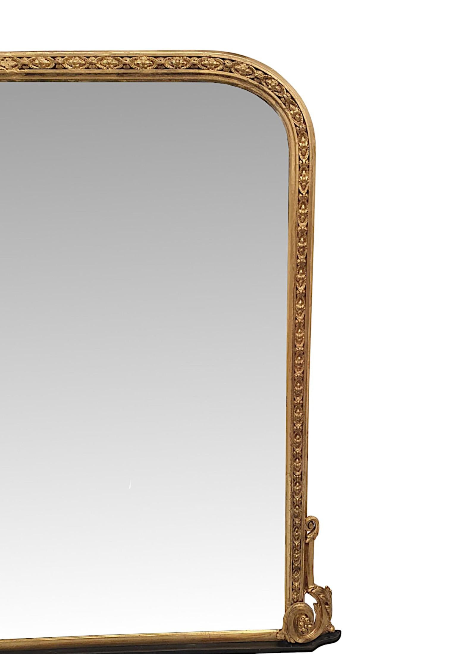 English A Gorgeous 19th Century Giltwood Overmantle Mirror For Sale