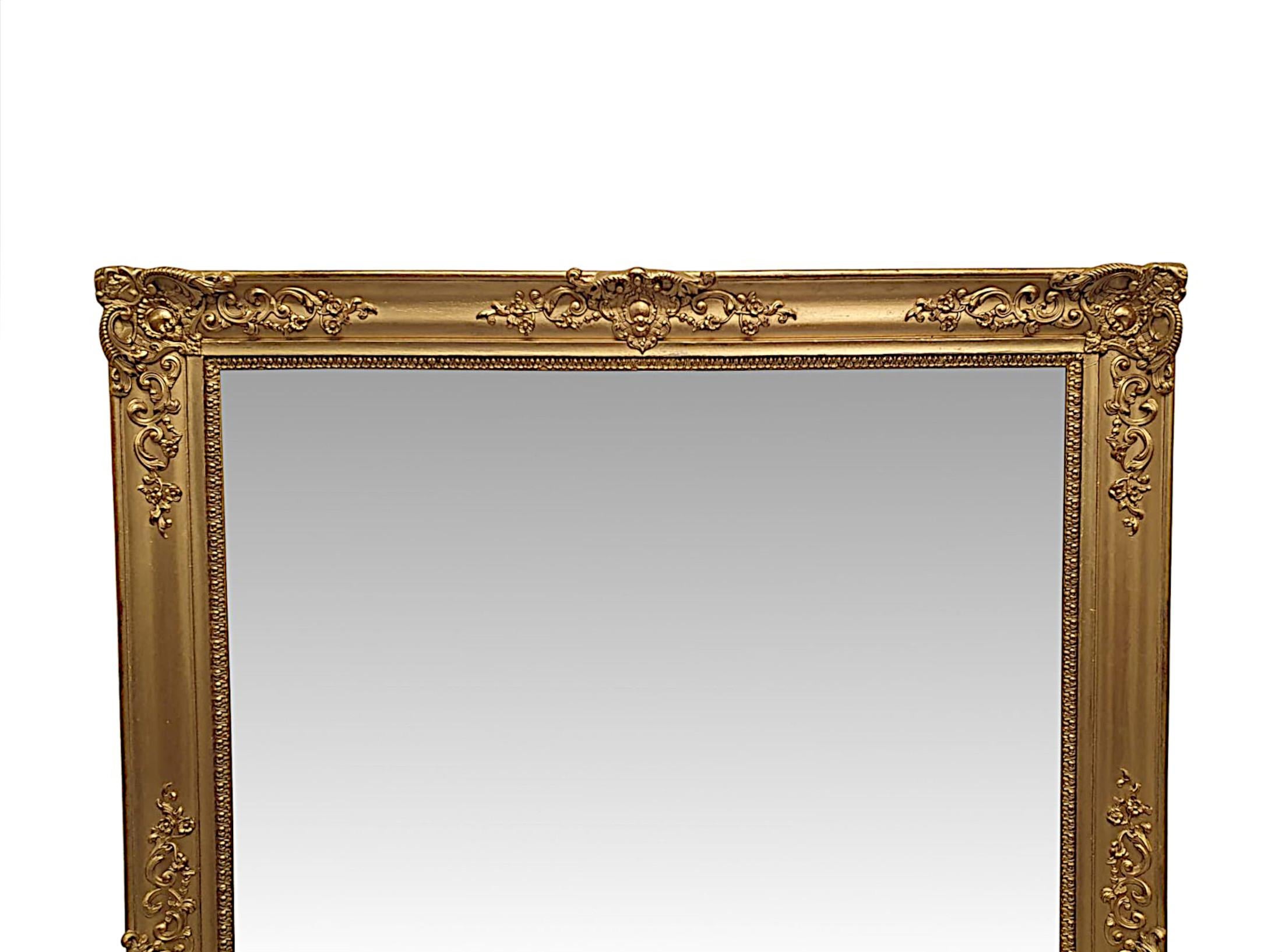 Gorgeous 19th Century Giltwood Overmantle Mirror In Good Condition For Sale In Dublin, IE