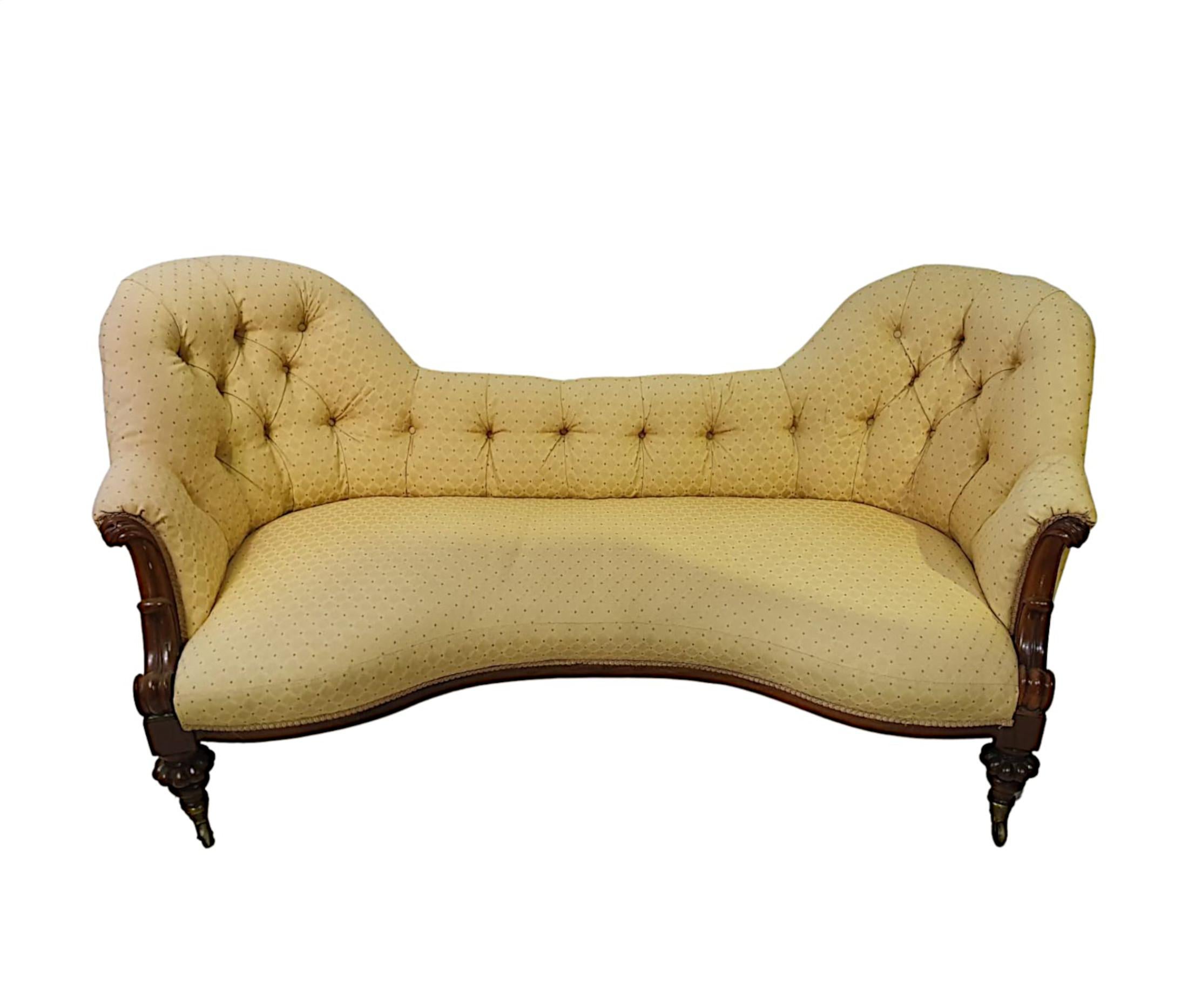 Gorgeous 19th Century Humpback Settee In Good Condition For Sale In Dublin, IE