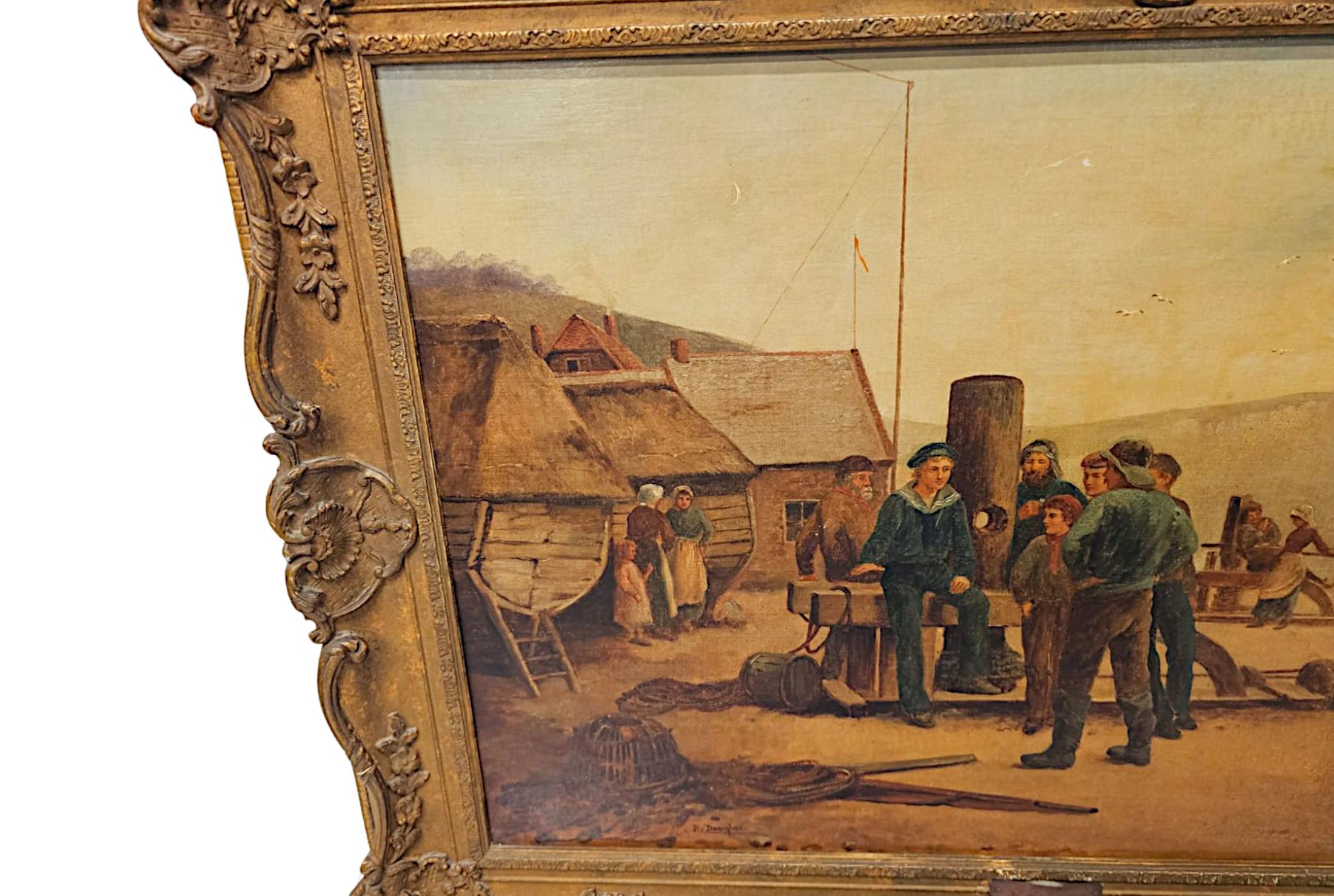 Anglais Peinture à l'huile sur toile du XIXe siècle de Rose Douglas en vente