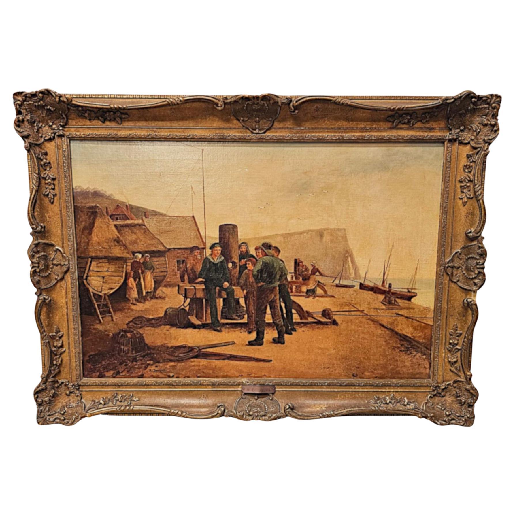 Pintura al óleo sobre lienzo del siglo XIX de Rose Douglas