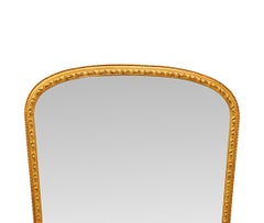 A Gorgeous 19th Century Simple Archtop Overmantel Mirror with Foliate Detailing