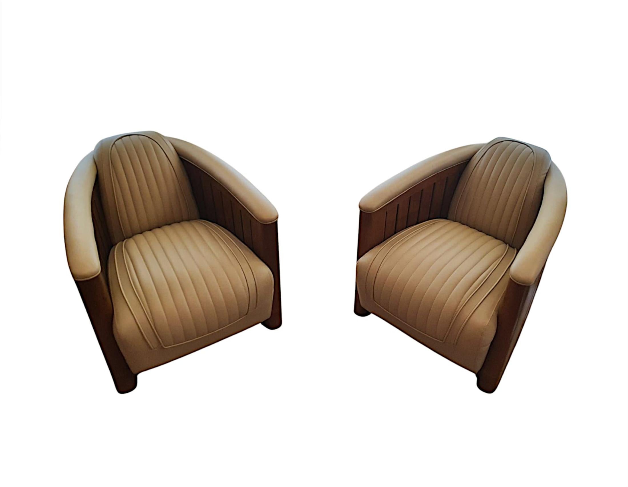 Un magnífico sillón Club de estilo Art Déco Cuero en venta