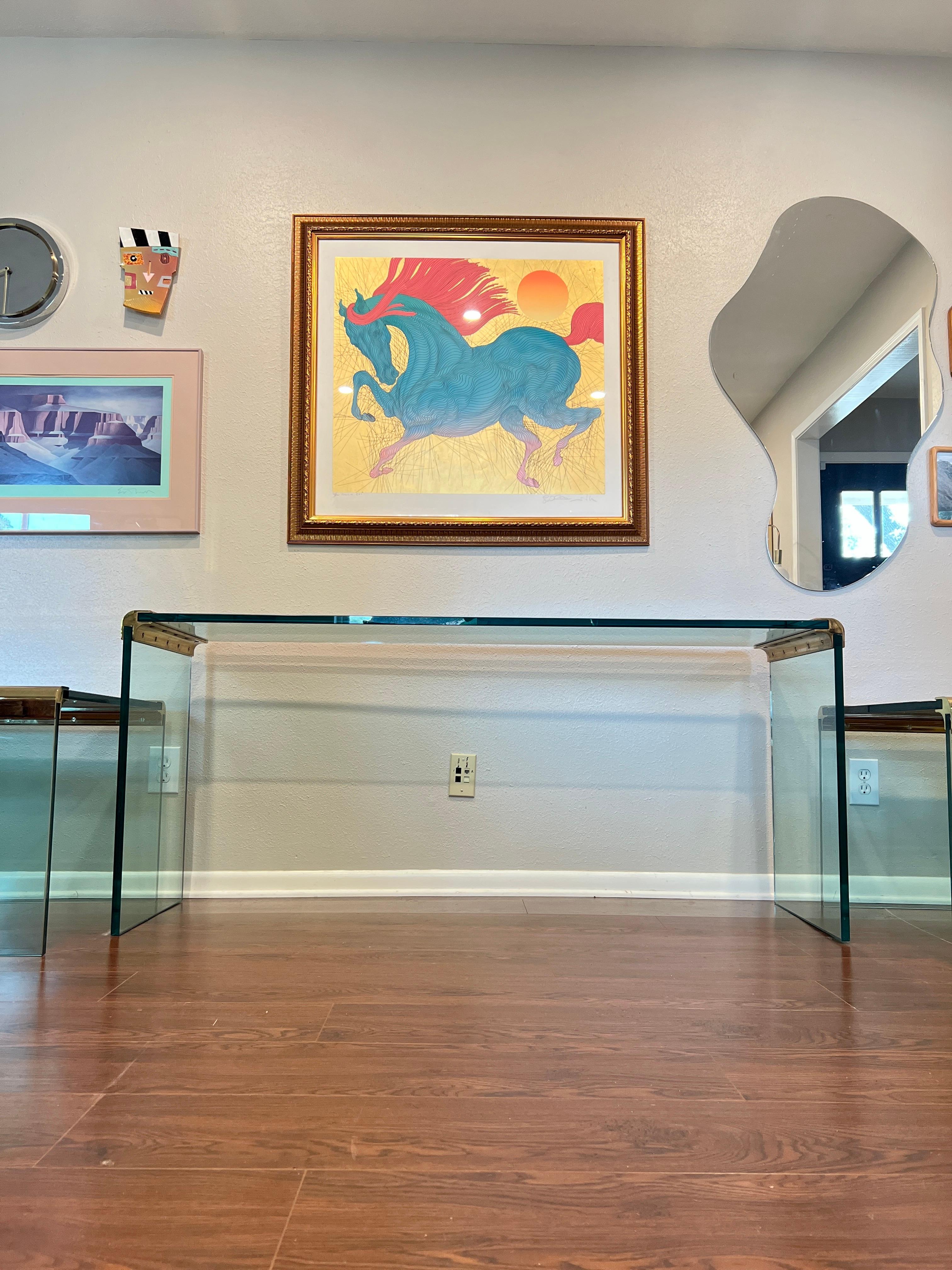 Gorgeous Console Waterfall Table by Leon Rosen for Pace Collection, circa 1970 6