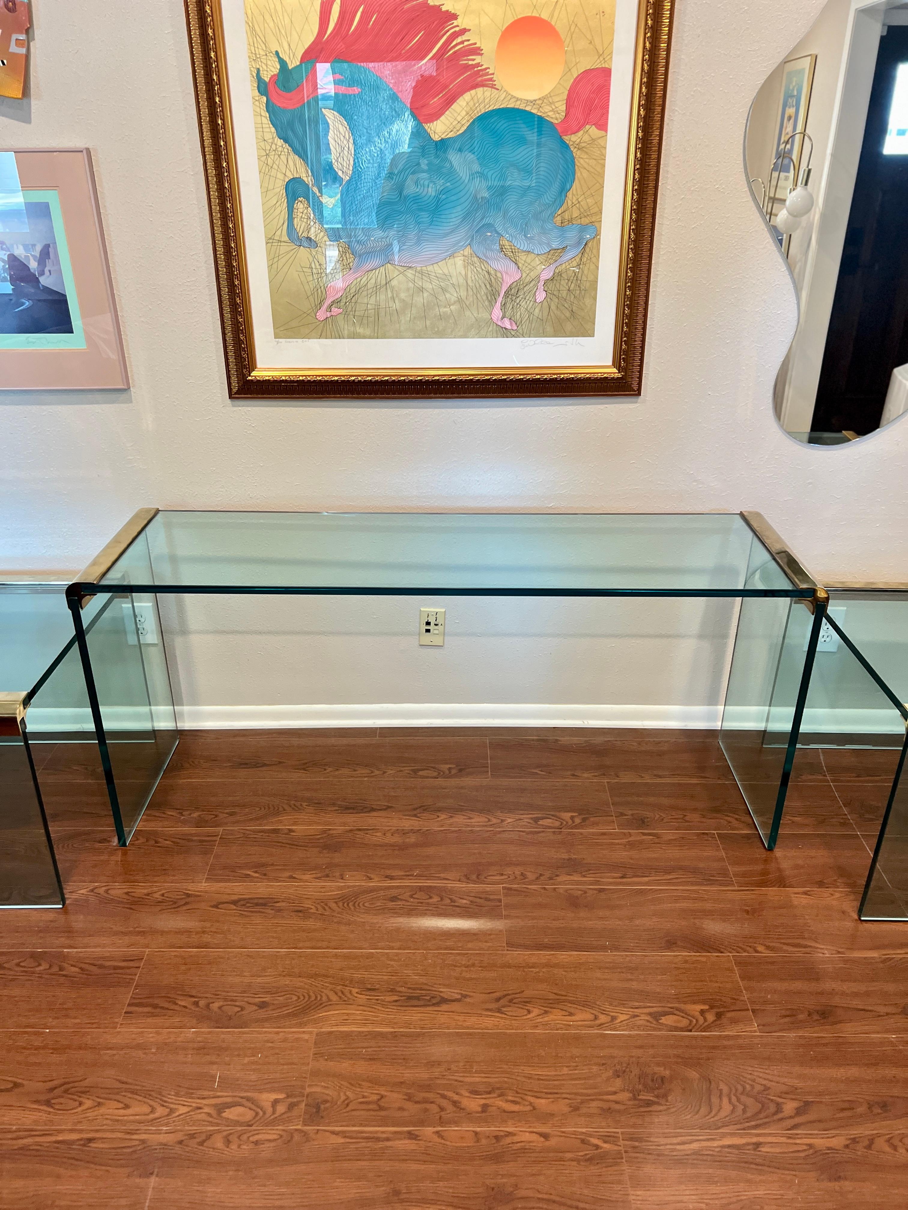 Gorgeous Console Waterfall Table by Leon Rosen for Pace Collection, circa 1970 7