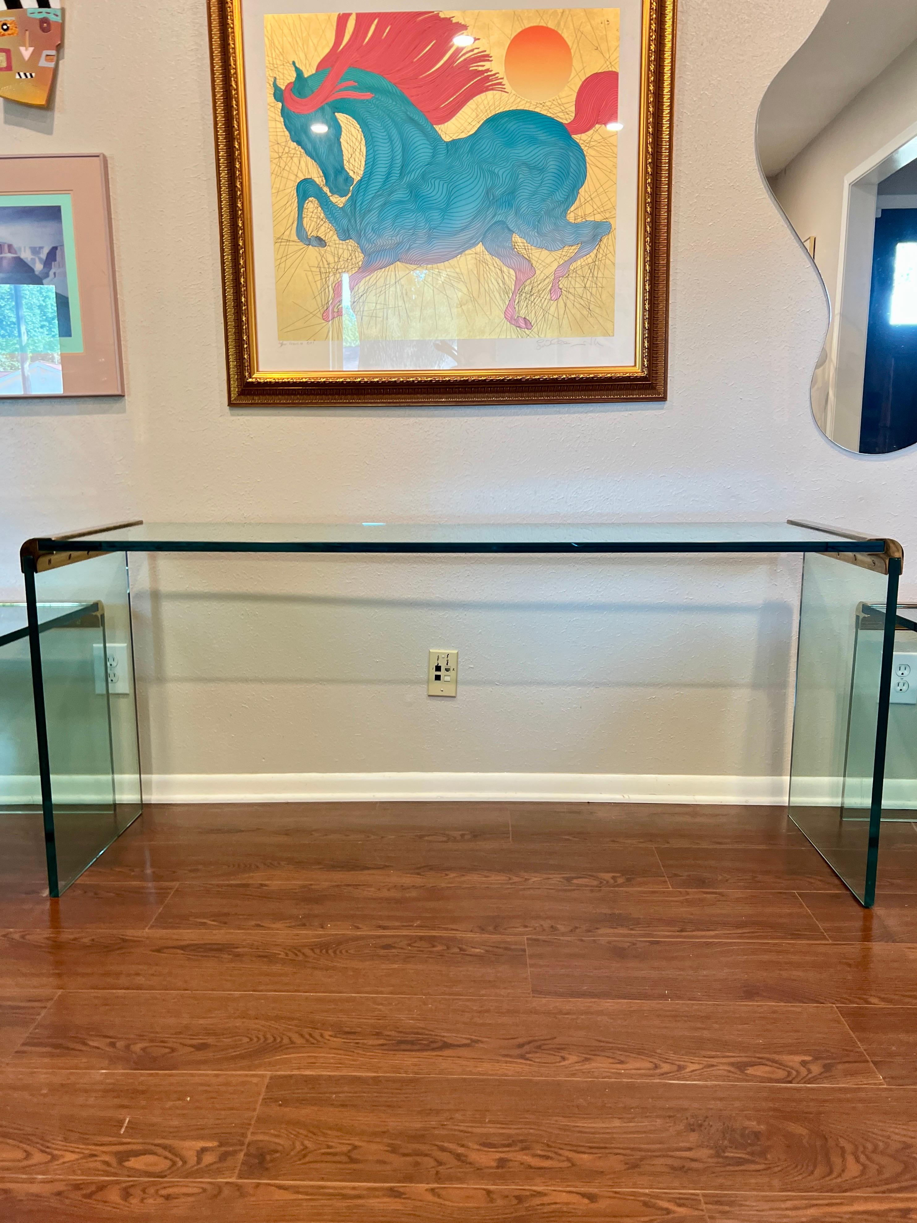 Gorgeous Console Waterfall Table by Leon Rosen for Pace Collection, circa 1970 8