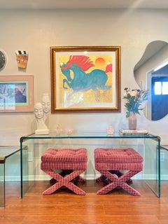 Gorgeous Console Waterfall Table by Leon Rosen for Pace Collection, circa 1970