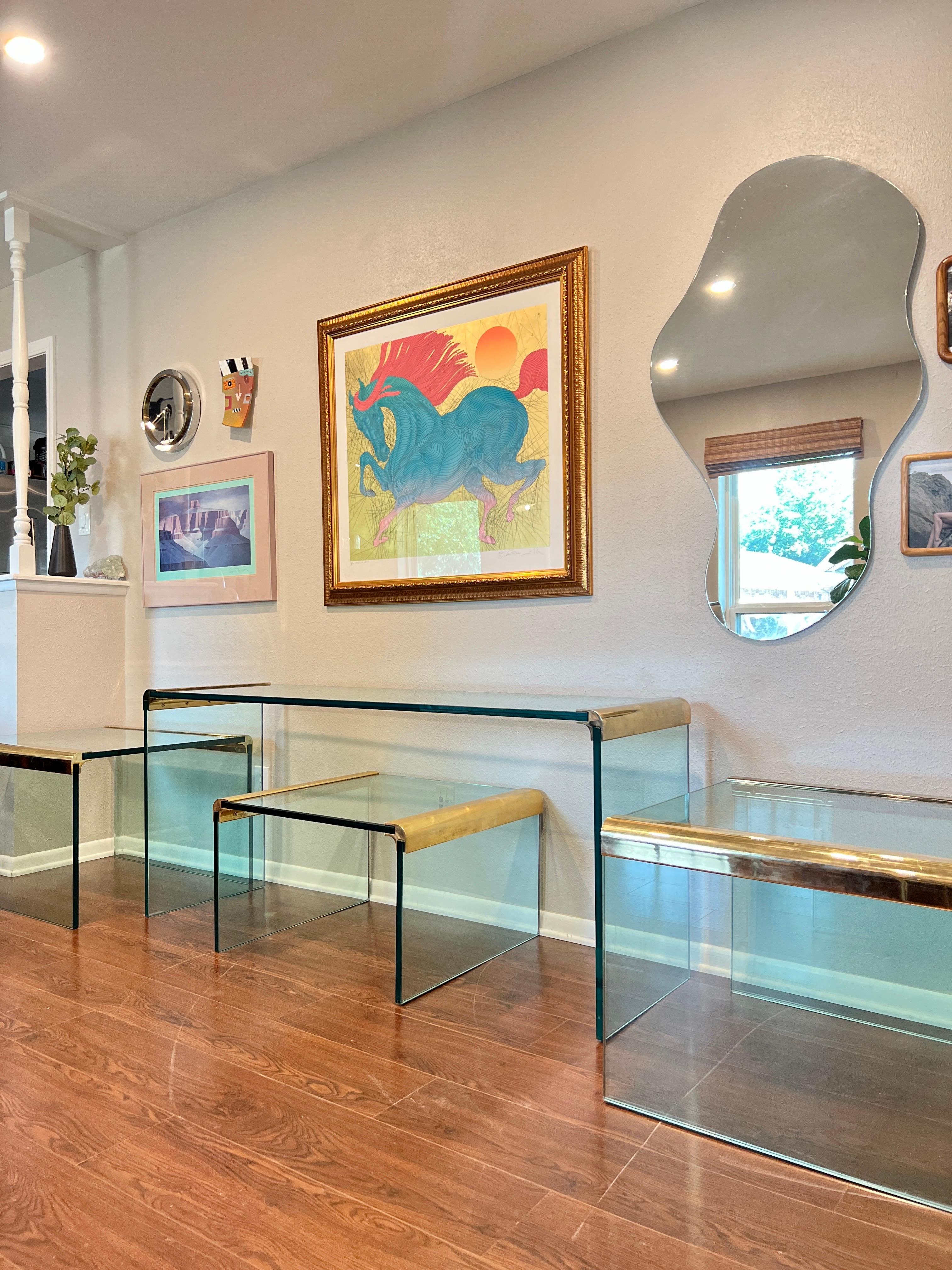 Gorgeous Console Waterfall Table by Leon Rosen for Pace Collection, circa 1970 2